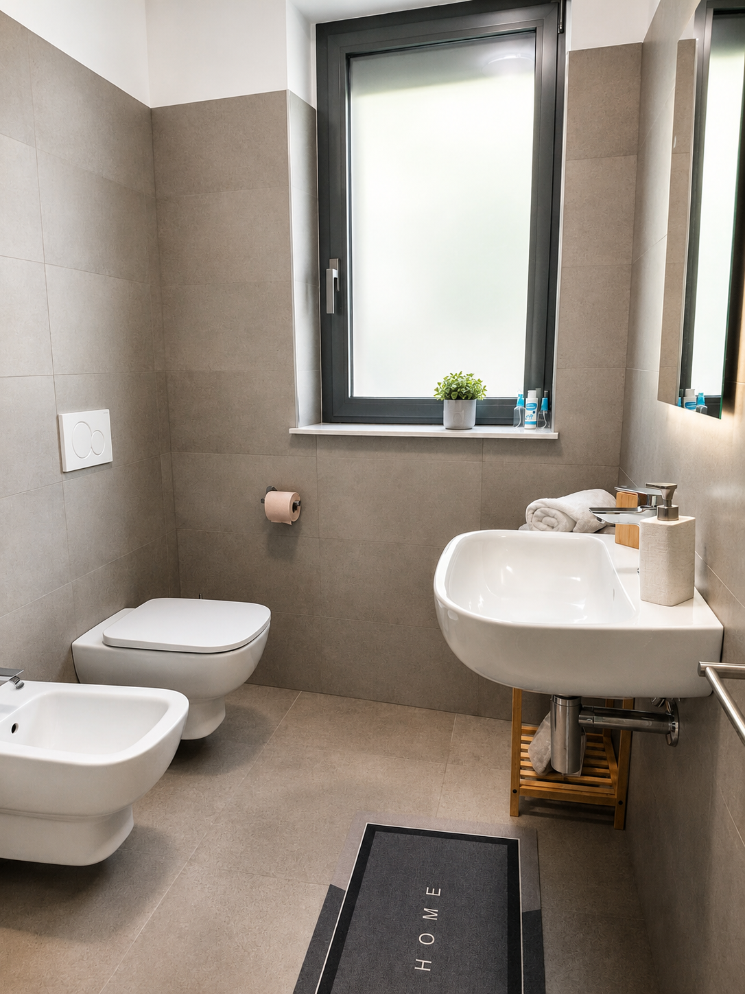 Modern bathroom with shower